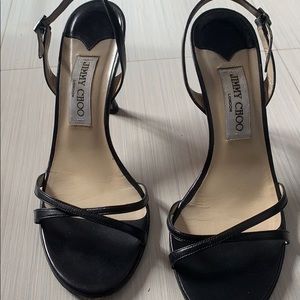Jimmy choo black stewpot heels size 38
